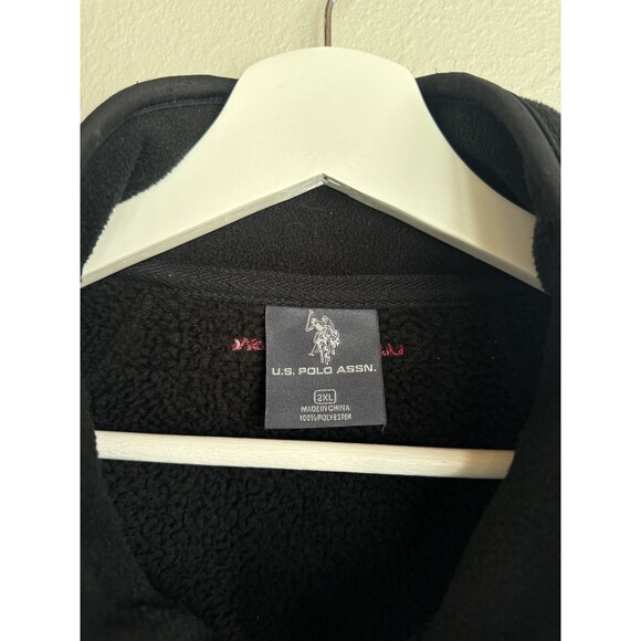 USPA Polo Fleece Vest Black Big & Tall 2XL Full Zip Polyester Great Condition - Picture 9 of 11